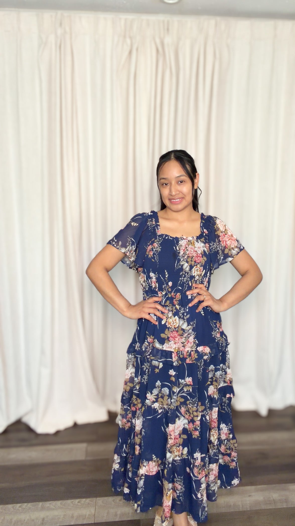Navy blue floral