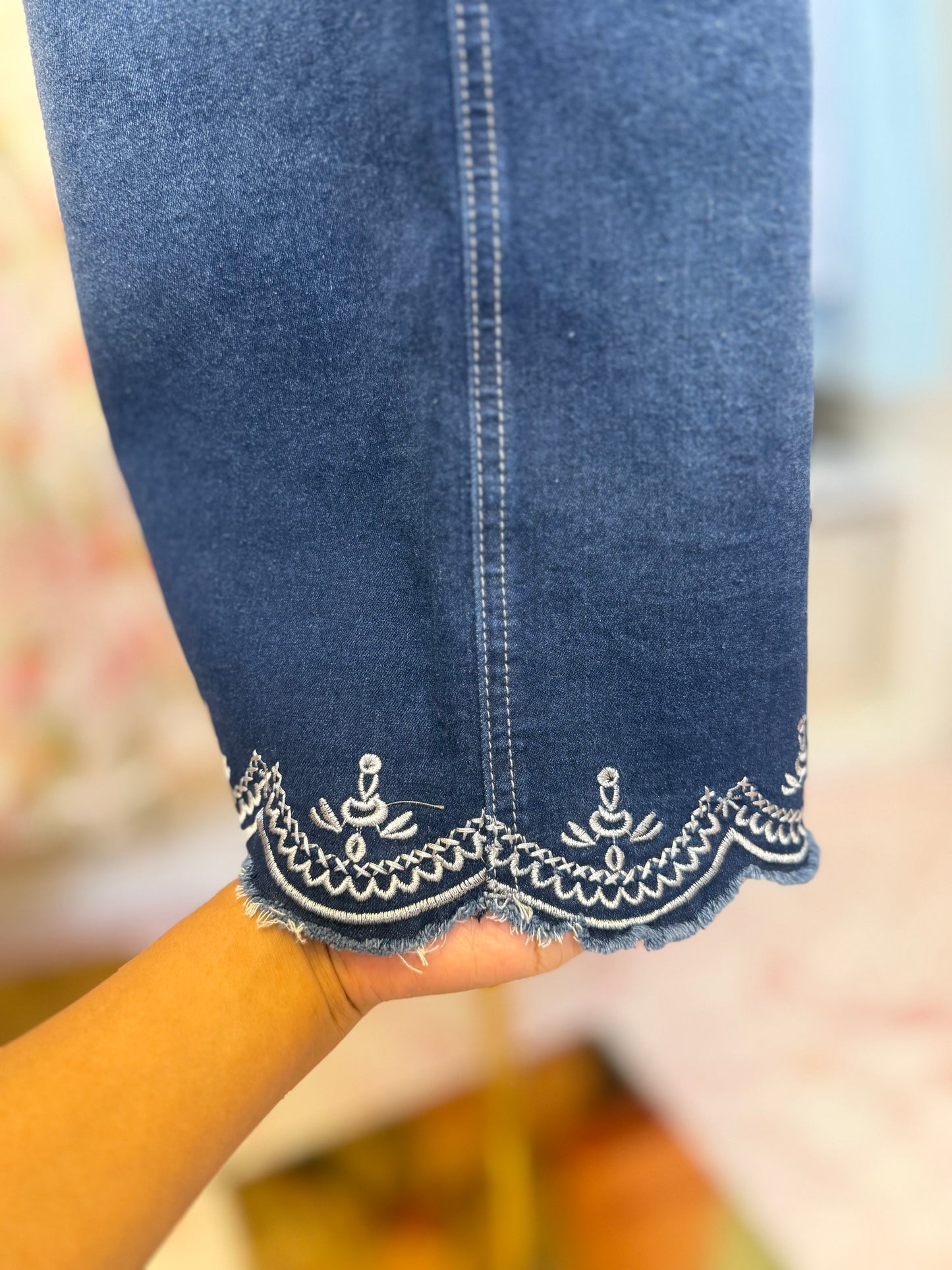 Embroidery Denim Skirt
