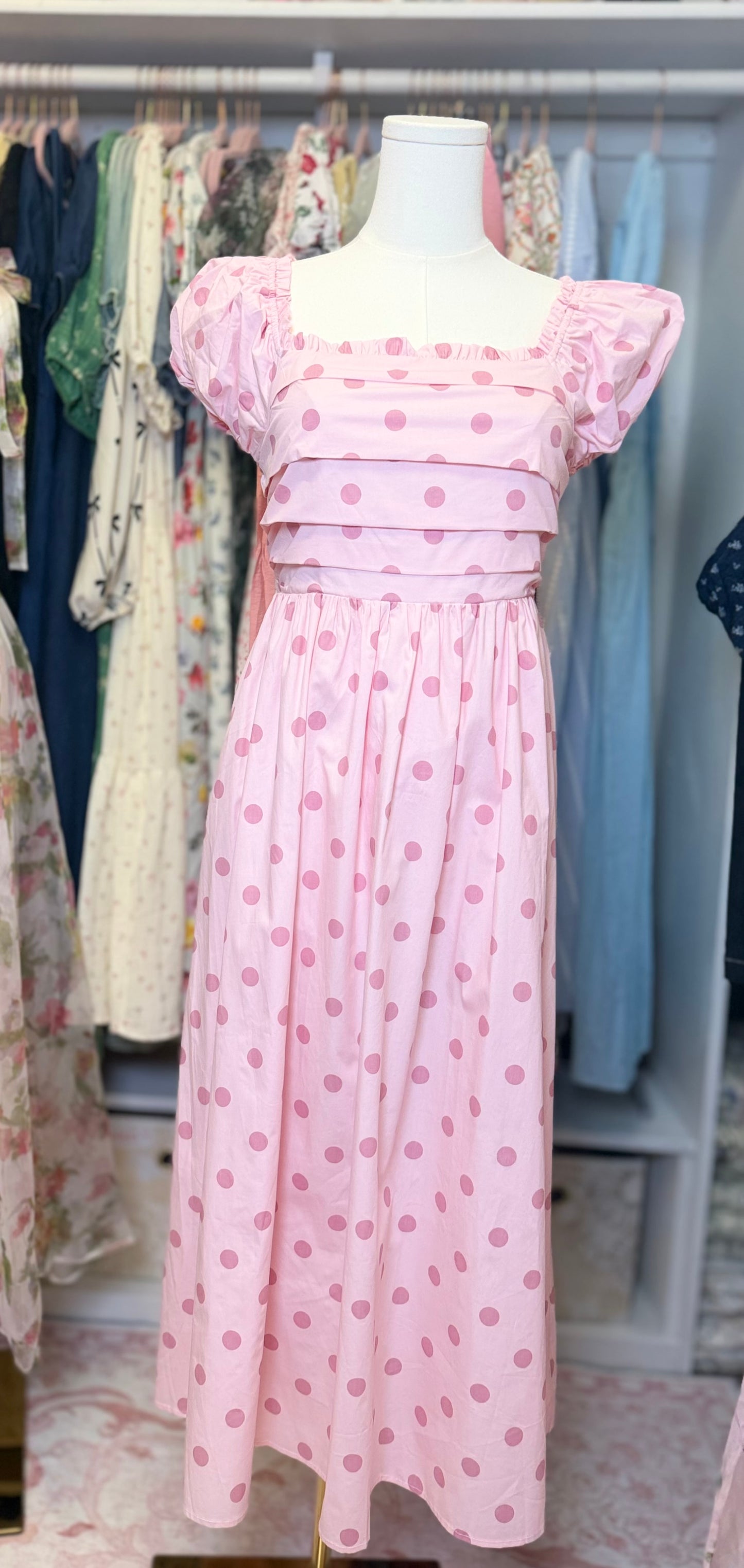 Pink PocaDot Dress