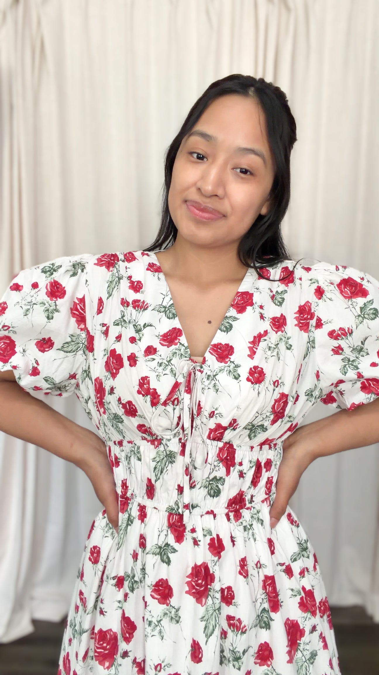 Red rose dress