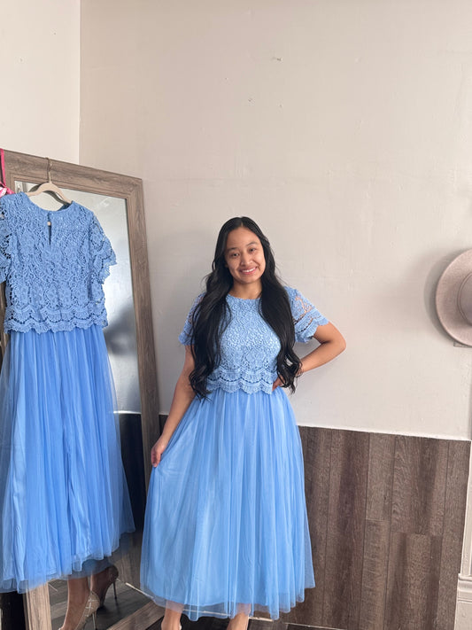 Blue tull Dress