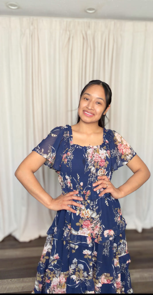Navy blue floral