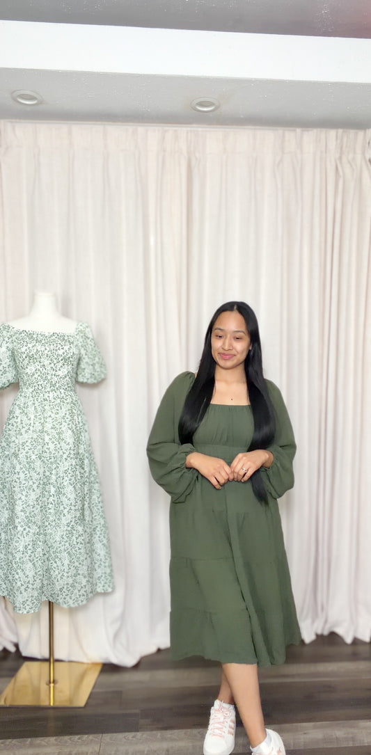 Olive Green Midi Dress
