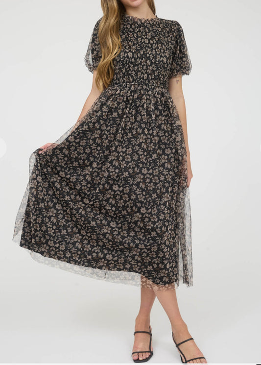 Brown mesh dress