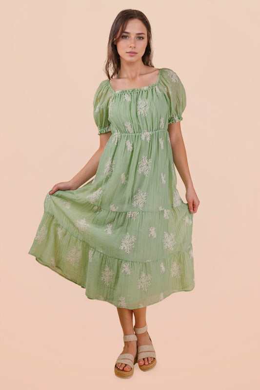 Mia sage Dress